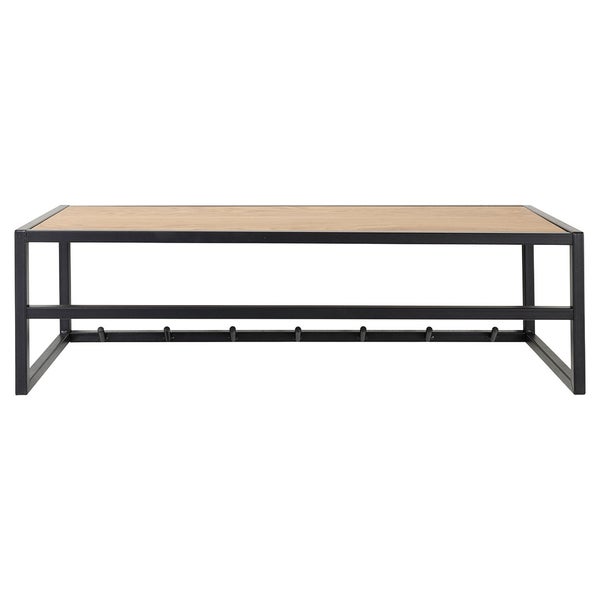 Seaford Wandgarderobe 1 Regal 7 Haken schwarz. 77 X 28 X 22 cm