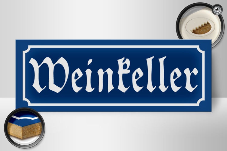 Holzschild Weinkeller 27x10cm Wein Sekt Lagerraum