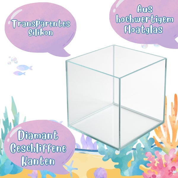 Würfel Aquarium 30x30x30 Becken Glasbecken 30 Glasaquarium Garnelen Aquarium Nano Aquarium Aufzuchtbecken