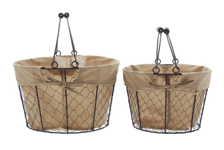 FRANK FLECHTWAREN | SB-Drahtkorb, 2er Set, METALL, Ø 23 x 16 cm, Ø 29 x 18 cm