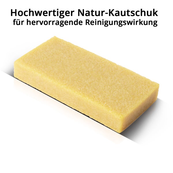Rechteckiger Reinigungsklotz aus Naturkautschuk für die Reinigung von Oberflächen.