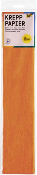 Orangefarbenes Krepppapier in Verpackung, Größe 50 cm x 250 cm