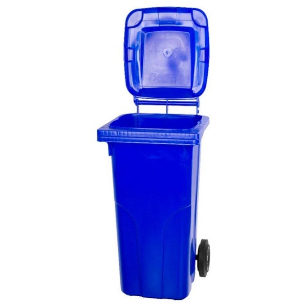 PROREGAL SuperSparSet 2x 2-Rad-Mülltonne Mgb HDPE-Kunststoff 120 Liter Blau & Rot
