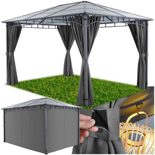 Gartenpavillon tectake Caracas mit Aluminiumgestell, pulverbeschichtet inklusive 8 Heringen