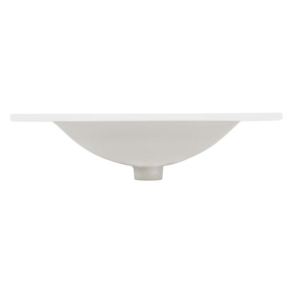 ECD Germany Waschbecken Waschtisch 610x465x175 mm Keramik Weiß inkl Ablaufgarnitur mit Überlauf Einbaubecken Einbauwaschbecken Handwaschbecken Einbauwaschtisch Aufsatzwaschbecken Spülbecken Wasserfall