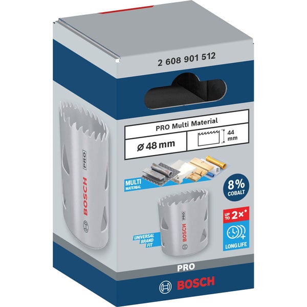 Bosch Pro Multi Material Lochsäge, Durchmesser 48 Millimeter, 8 Prozent Kobalt