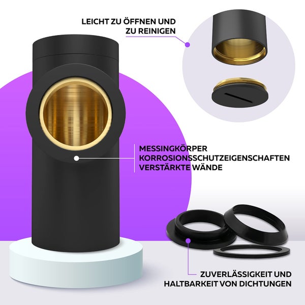 Einfach zu öffnendes und zu reinigendes Gehäuse mit Messingkörper, Korrosionsschutzeigenschaften, verstärkten Wänden sowie zuverlässigen und haltbaren Dichtungen.