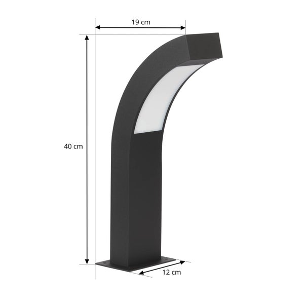 Lucande LED Sockelleuchte, Wegeleuchte außen Höhe: 40 cm Sockellampe Garten spritzwassergeschützt IP54 4,2W Aussenleuchte