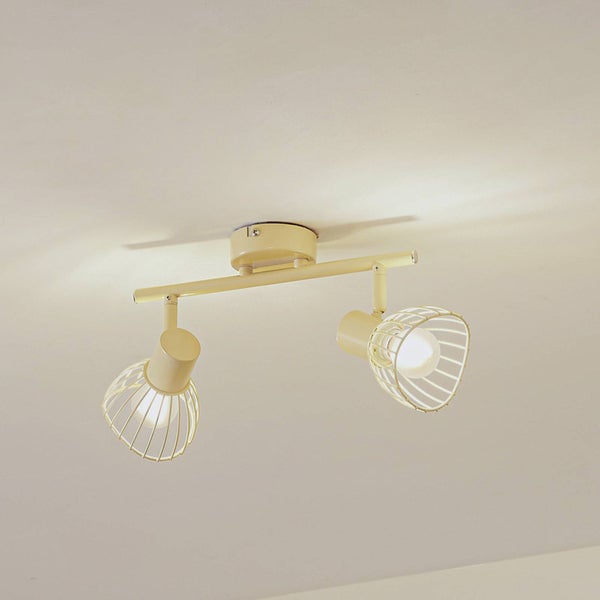 Lindby Deckenlampe Piena (Modern) in Creme aus Metall (2 flammig, E14) - Deckenleuchte Lampe Wohnzimmerleuchte