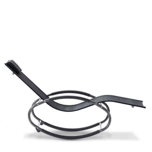 Schaukelliege Mila, ergonomisch geformt, 178 x 64 x 78 cm, schwarz