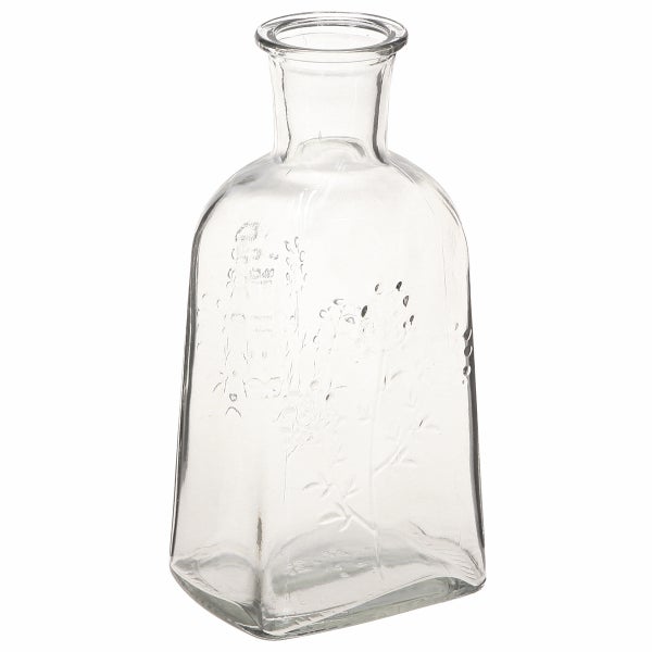 Dekorative Glasflasche mit floralem Muster