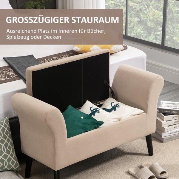 Bank mit Stauraum, ideal für Bücher, Spielzeug oder Decken