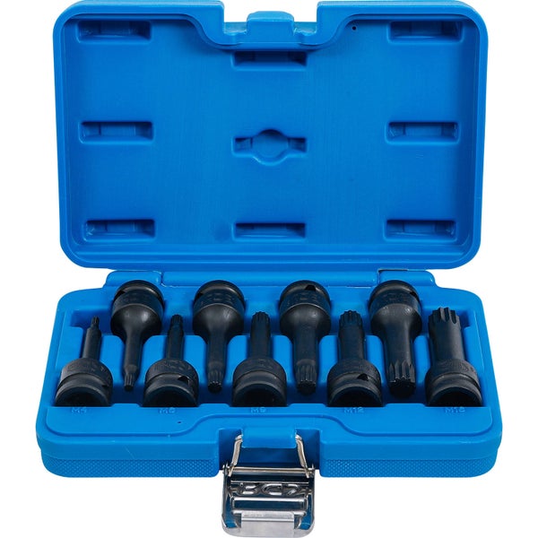 BGS Kraft-Bit-Einsatz-Satz Antrieb Innenvierkant 12,5 mm (1/2) Innenvielzahn (für XZN) M4 - M16 9tlg. - 5482