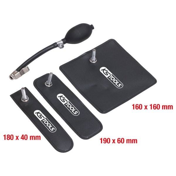 KS Tools Air Wedge Set mit Pumpe und drei Luftkissen in verschiedenen Größen