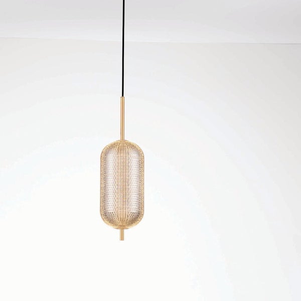 LED Pendelleuchte Klelia in Transparent und Gold 17W 1451lm