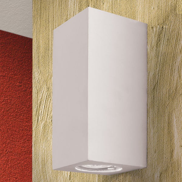 Moderne Wandleuchte in rechteckiger Form aus Gips zur Wandmontage