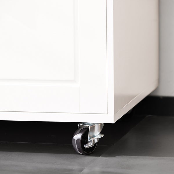 Weißer Unterschrank mit Rollen