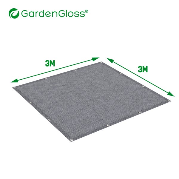 GardenGloss Vorzeltteppich 300x300 - Camping Teppich Outdoor Wetterfest - Campingteppich, Zeltteppich inkl. 12 Befestigungsnägel und Tragetasche