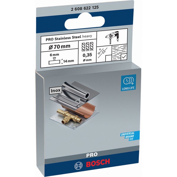 Bosch PRO Stainless Steel heavy Scheibenbürste 70 x 0,35 mm gerader Schaft - 2608622125