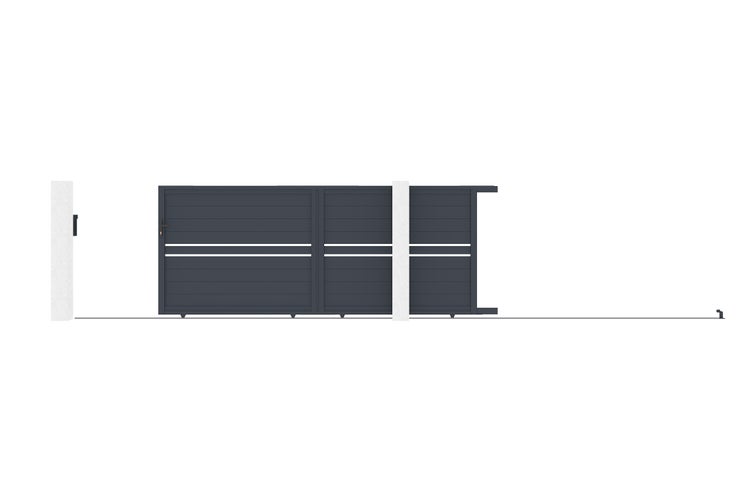 Schiebetor 4m CIMONE H.160 graues Aluminium