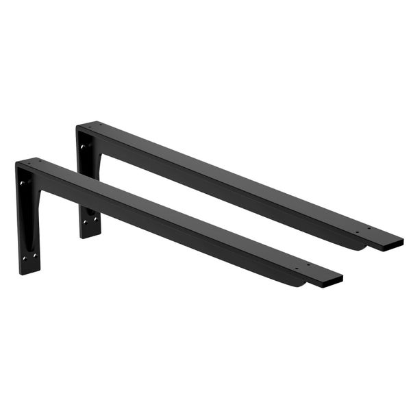 Zwei L-förmige Regalträger aus Metall zur Wandmontage