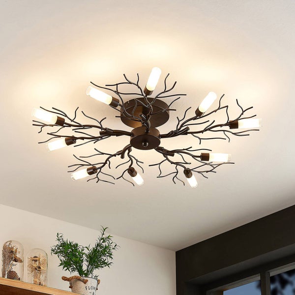 Lindby Deckenlampe Bigna (Modern) in Braun aus Metall (10 flammig, G9) - Deckenleuchte Lampe Wohnzimmerleuchte