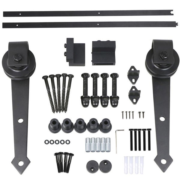 Schiebetürbeschlagset mit Schienen, Rollen und Befestigungsmaterial
