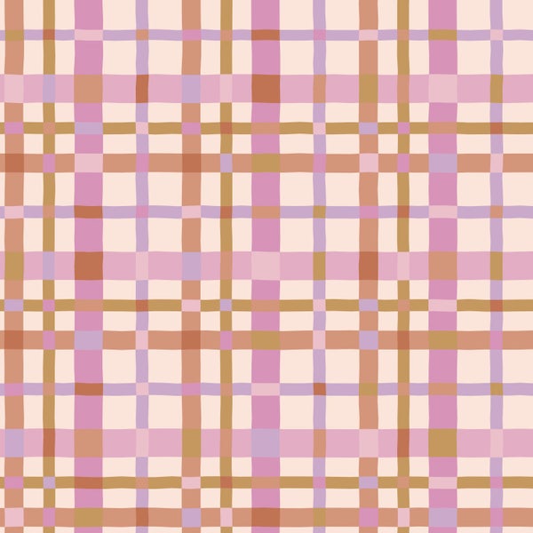 Handgezeichnetes Karomuster mit unregelmäßigen Linien für Tapeten oder Textilien.