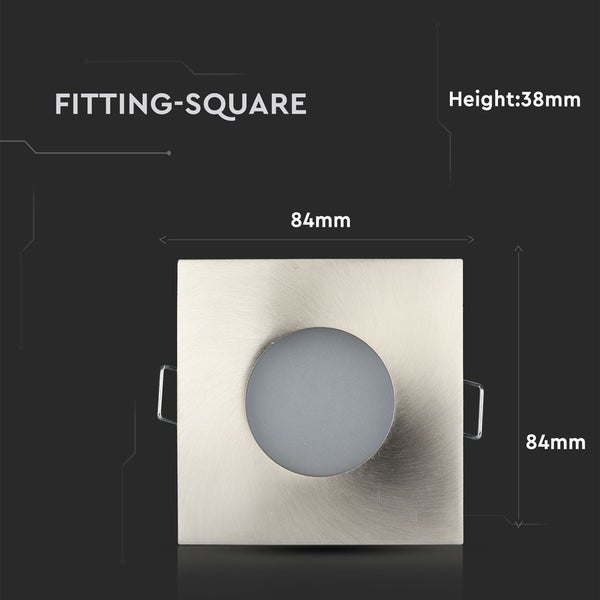 V-TAC VT-787SQ-SN - LED-Strahler - Einbauleuchte - GU10 IP54 - IP54 - Satin Nickle - Modell Nr: -