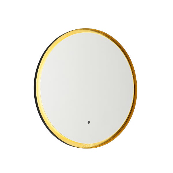 Runder Spiegel mit goldfarbenem Rahmen