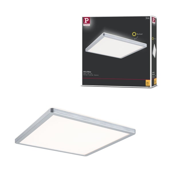 Montageanleitung für ein Paulmann LED Einbaupanel mit 24 Watt und 2460 Lumen, inklusive technischer Zeichnungen und Maße.
