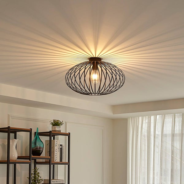 Lindby Deckenlampe Maivi (Modern) in Schwarz aus Metall (1 flammig, E27) - Deckenleuchte Lampe Wohnzimmerleuchte