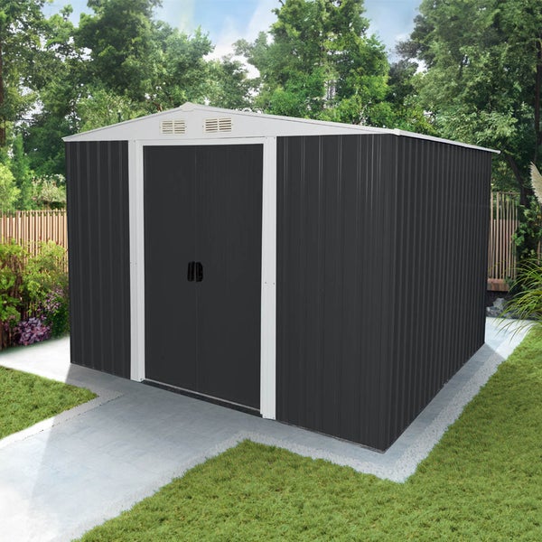Home Deluxe - Geräteschuppen BOHIO - Größe: XXL - Maße 257 x 313 x 178 cm, Raumfläche 7,9 m², inkl. Fundament I Gerätehaus Gartenschuppen Gartenschrank