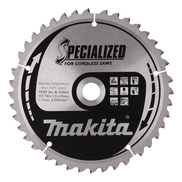 Makita MAKBLADE Sägeblatt 190x20x40Z - B-33663