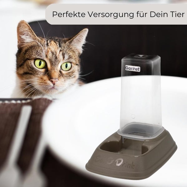 Automatischer Futterspender Wasserspender 2in1 Futterautomat Wasserautomat für Hunde Katzen Wasser und Futter Automat Spender Napf 700 ml