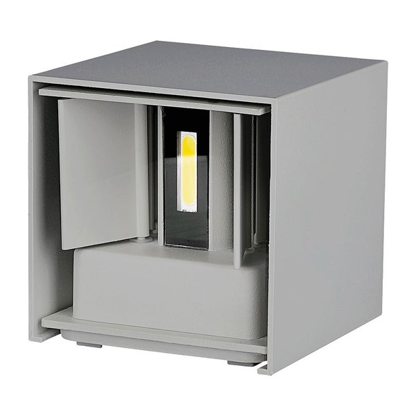 Graue LED-Wandleuchten - Quadratisch - Bridgelux - IP65 - 12W - 1100 Lumen - 4000K