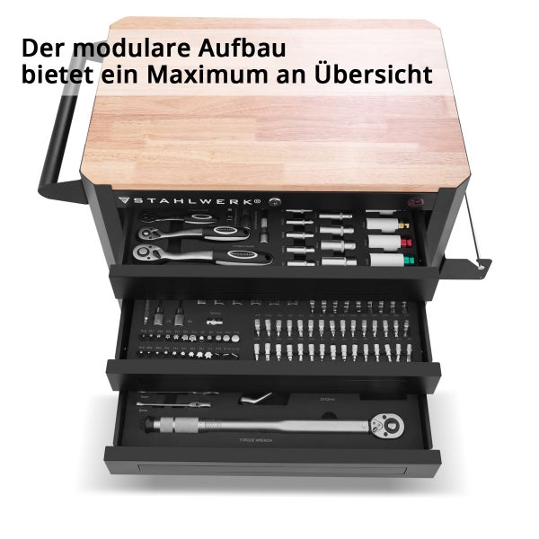 STAHLWERK Werkstattwagen CROW Werkzeugwagen Montagewagen 235 Werkzeuge CrV