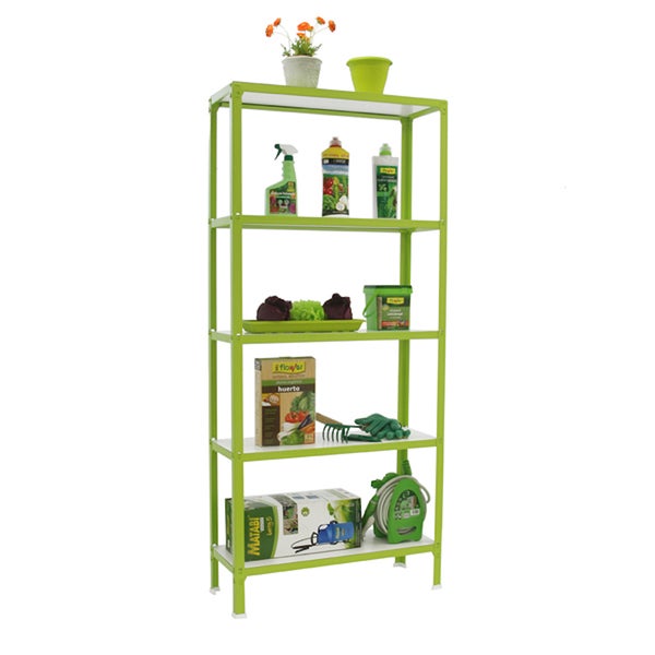 PROREGAL Wohnregal Living Koala Wood mit 5 Fachböden HxBxT 180 x 100 x 30 cm Fachlast 150 kg Grün/Weiß