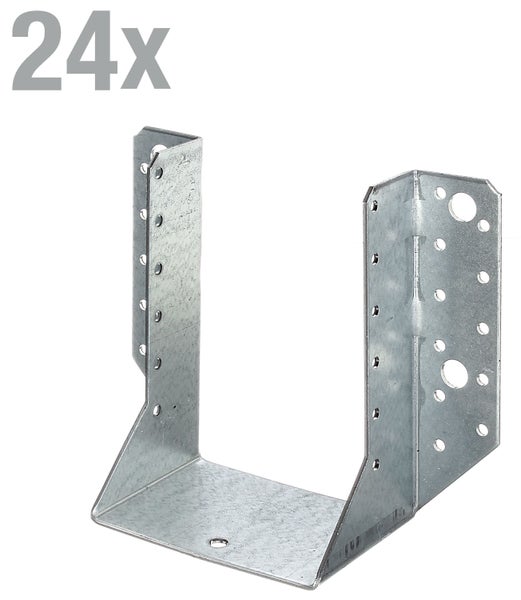 Balkenschuh aus verzinktem Stahl fuer Holzverbindungen, 24 Stueck Packung