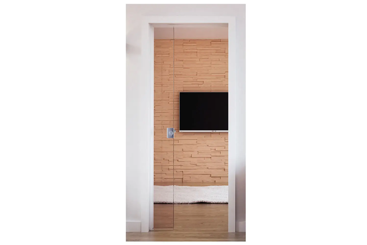 Glastürblatt klarglas 735x1985mm mit Schlossbohrung passend für ClassicPocket