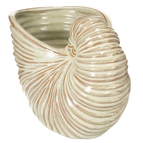 Blumentopf in Nautilus-Form