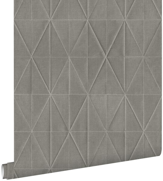 ESTAhome Tapete Origami-Muster Dunkelgrau - 53 cm x 10.05 m - 148710