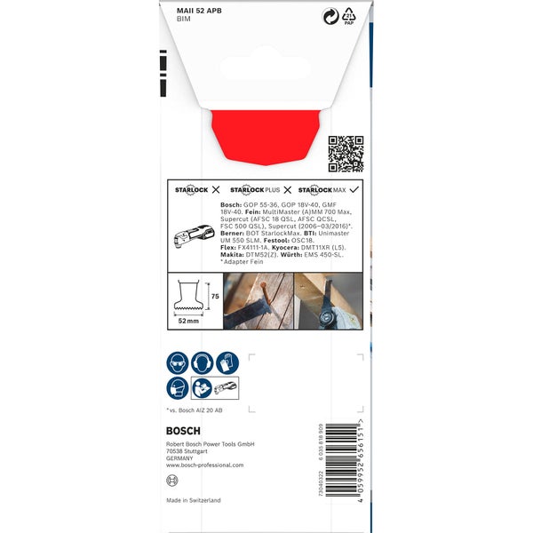 Verpackung einer Bosch Tauchsägeblatt für Holz und Metall