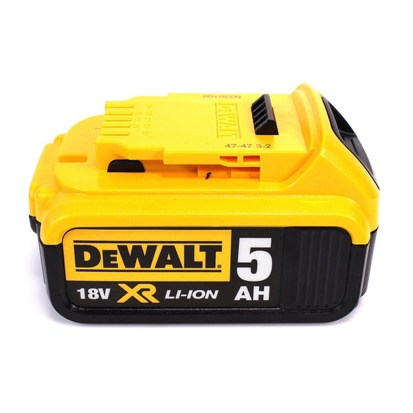 DeWALT 18 Volt XR Li-Ion Akku mit 5 Amperestunden Kapazität.