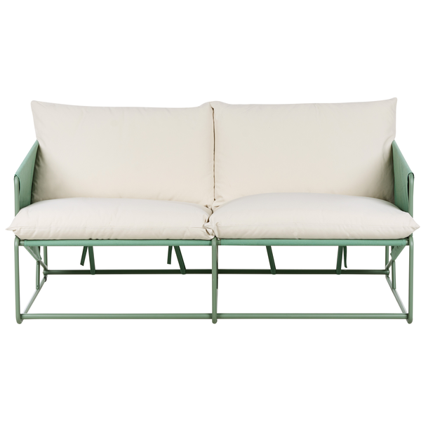 Gartensofa mit Metallgestell und zwei Sitz- und Rückenkissen