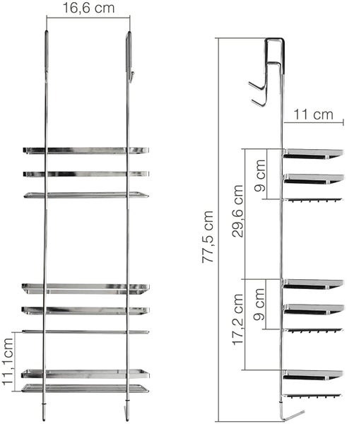 Duschablage zum Hängen Edelstahl Rostfrei - Duschablage ohne Bohren rutschfest Duschkorb zum Einhängen mit Handtuchhalter Höhe 77 cm