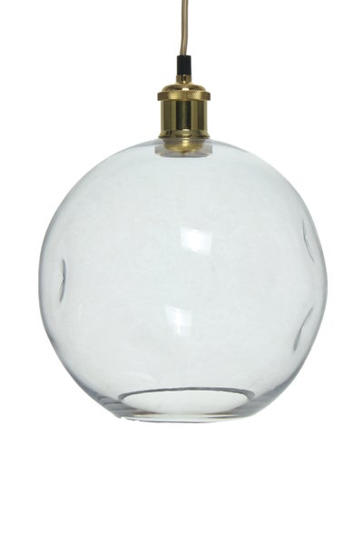 Glas Lampe klar, Hängelampe Organisch Rund 32 cm | Wohnzimmer Esszimmer Leuchte