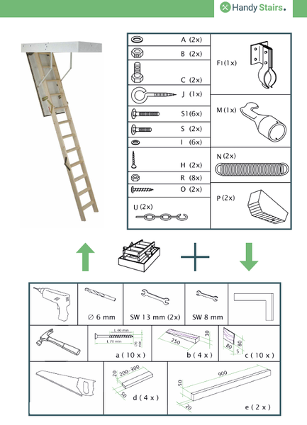 HandyStairs dachbodentreppe Profi+ – Bodenleiterkastengröße 120 x 70 cm – Höhe 315 cm – U-Wert 1,26 W/m²