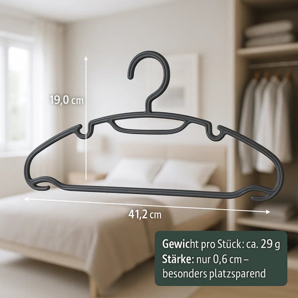 Kleiderbügel mit den Maßen 19,0 cm Höhe und 41,2 cm Länge