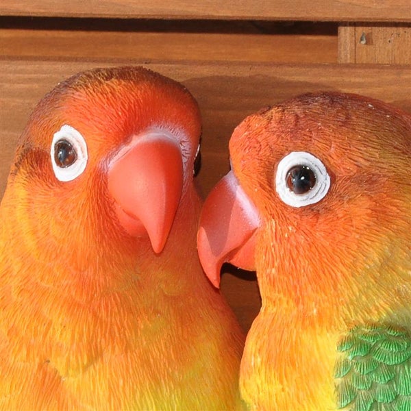 Dekofigur Wandfigur Lovebirds Vögel